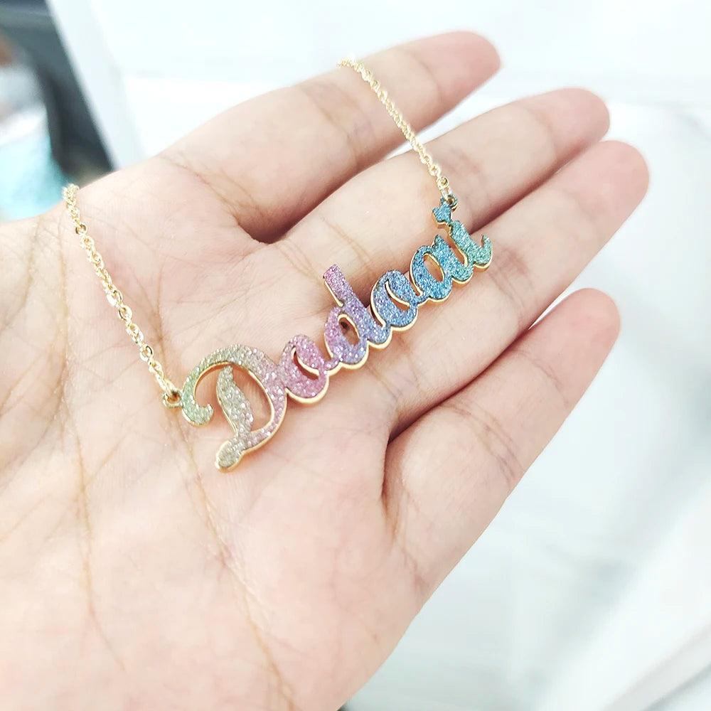 Stainless Steel-Colorful, Custom Name Earrings/Necklace/Bracelet - Just The Fly Way