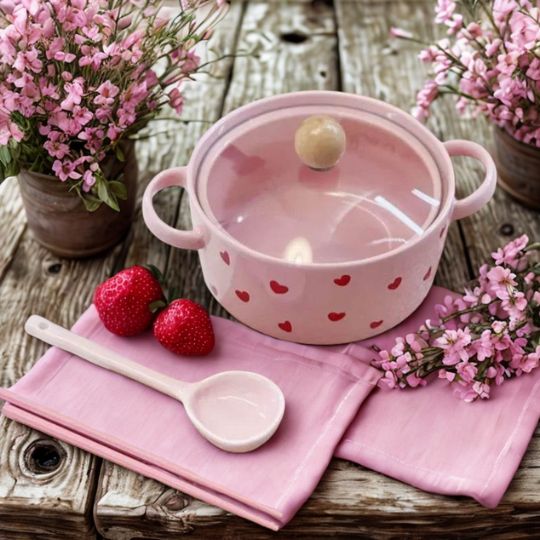 Ace of Hearts Ceramic Red Heart Cutlery and Bowl Set - Just The Fly Way