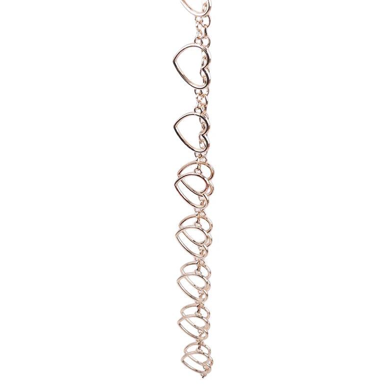 Women's Fashion Metal Heart Chain Belt, Gold or Silver - Just The Fly Way