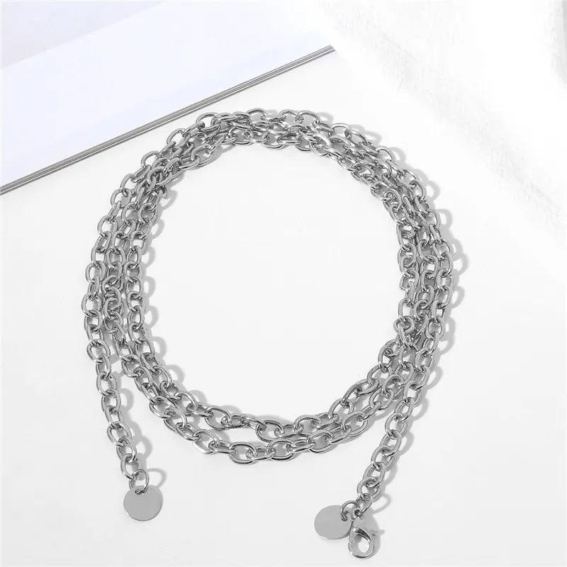 Women's Fashion Metal Heart Chain Belt, Gold or Silver - Just The Fly Way
