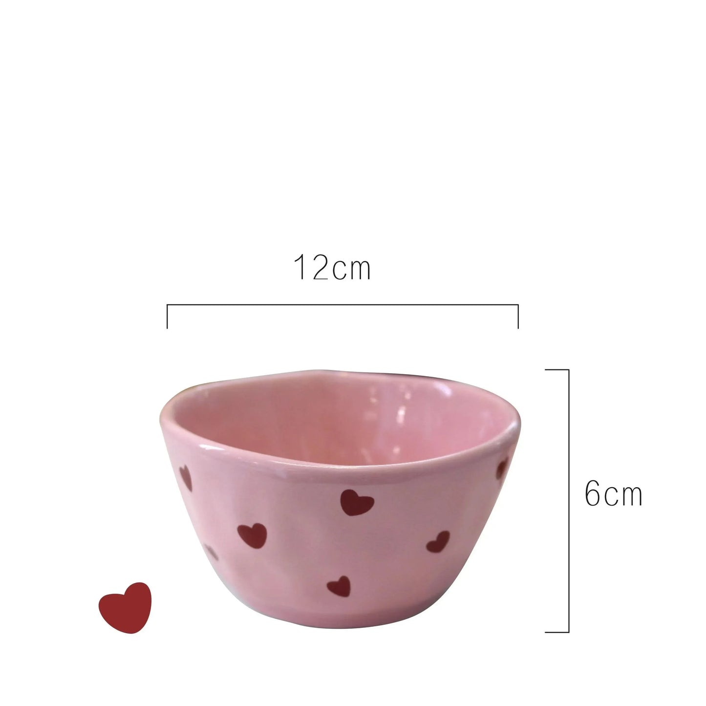 Ace of Hearts Ceramic Red Heart Cutlery and Bowl Set - Just The Fly Way