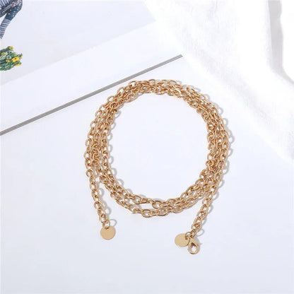 Women's Fashion Metal Heart Chain Belt, Gold or Silver - Just The Fly Way