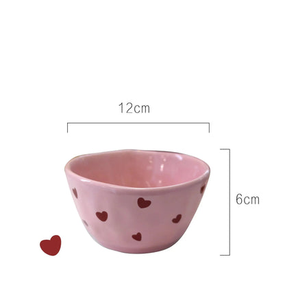 Ace of Hearts Ceramic Red Heart Cutlery and Bowl Set - Just The Fly Way