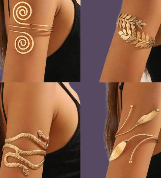 Fashion Gold Geometric Arm Chain Bracelet - Just The Fly Way